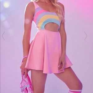 Dolls Kill Magical Moment Cut Out Rainbow Dress🌈